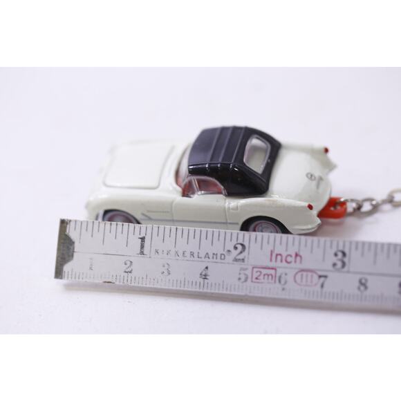 1953 Chevy Corvette, Keychain, White Black, Convertible, Keyring ~ 250903-WH 584 - Picture 3 of 3